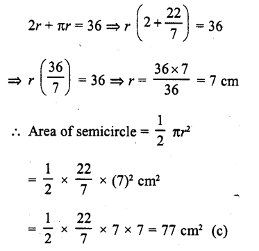 RD Sharma Class 10 Solutions Chapter 13 Areas Related to Circles MCQS 3