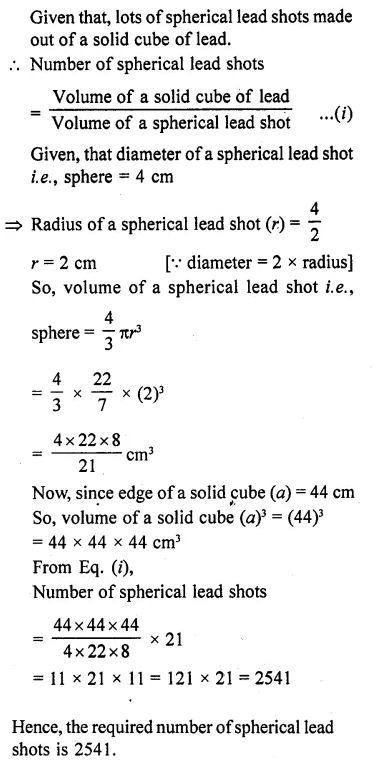 RD Sharma Class 10 Solutions Chapter 14 Surface Areas and Volumes Ex 14.1 10