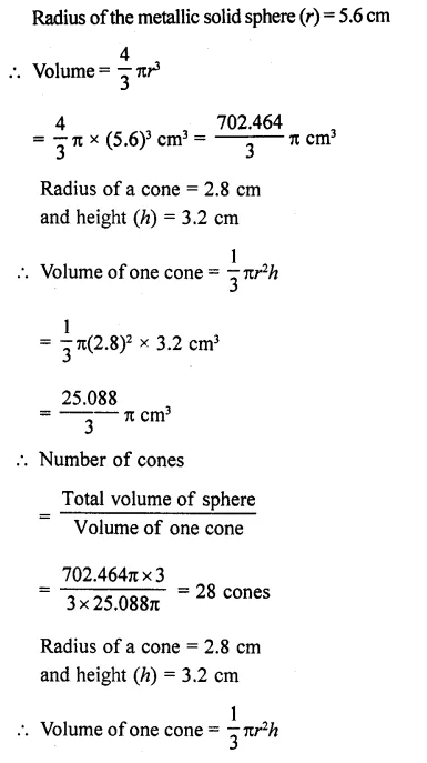 RD Sharma Class 10 Solutions Chapter 14 Surface Areas and Volumes Ex 14.1 22