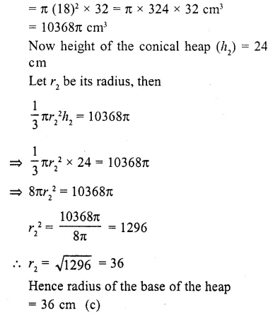 RD Sharma Class 10 Solutions Chapter 14 Surface Areas and Volumes MCQS 18