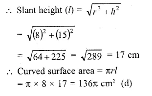 RD Sharma Class 10 Solutions Chapter 14 Surface Areas and Volumes MCQS 19