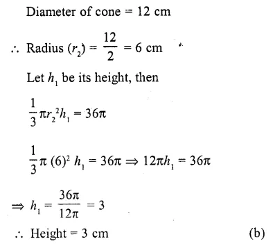 RD Sharma Class 10 Solutions Chapter 14 Surface Areas and Volumes MCQS 30