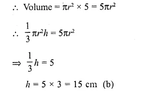 RD Sharma Class 10 Solutions Chapter 14 Surface Areas and Volumes MCQS 5