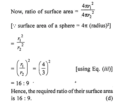 RD Sharma Class 10 Solutions Chapter 14 Surface Areas and Volumes MCQS 50