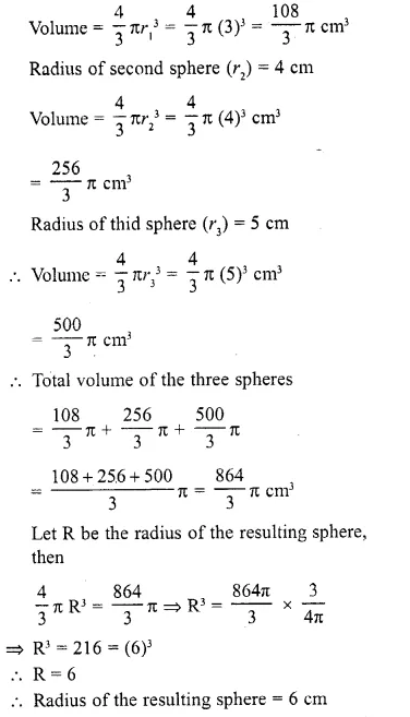 RD Sharma Class 10 Solutions Chapter 14 Surface Areas and Volumes Revision Exercise 2