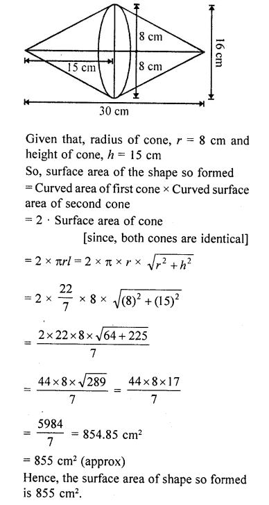 RD Sharma Class 10 Solutions Chapter 14 Surface Areas and Volumes Revision Exercise 92