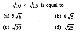 RD Sharma Class 9 Solutions Chapter 3 Rationalisation MCQS Q1.1