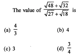 RD Sharma Class 9 Solutions Chapter 3 Rationalisation MCQS Q16.1