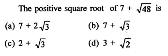 RD Sharma Class 9 Solutions Chapter 3 Rationalisation MCQS Q23.1
