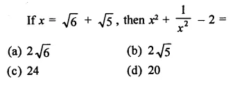 RD Sharma Class 9 Solutions Chapter 3 Rationalisation MCQS Q24.1
