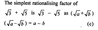 RD Sharma Class 9 Solutions Chapter 3 Rationalisation MCQS Q8.2