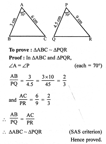 RS Aggarwal Class 10 Solutions Chapter 4 Triangles Ex 4E 1