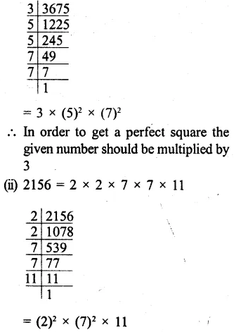 RS Aggarwal Class 8 Solutions Chapter 3 Squares and Square Roots Ex 3A Q3.1