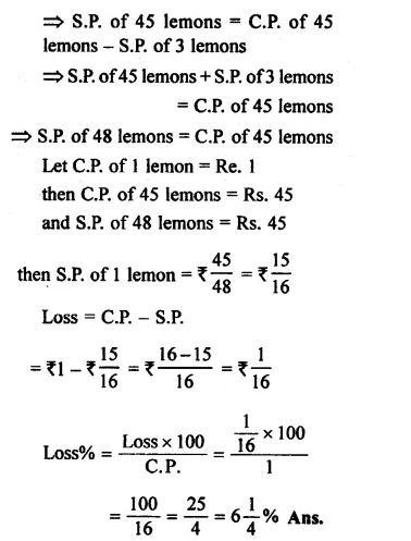 RS Aggarwal Class 8 Solutions Chapter 10 Profit and Loss Ex 10A 11.1