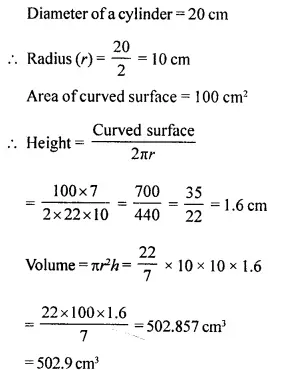 Selina Concise Mathematics Class 10 ICSE Solutions Chapter 20 Cylinder, Cone and Sphere Ex 20A Q6.1