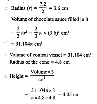 Selina Concise Mathematics Class 10 ICSE Solutions Chapter 20 Cylinder, Cone and Sphere Ex 20D Q7.1