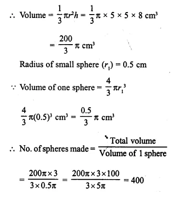 Selina Concise Mathematics Class 10 ICSE Solutions Chapter 20 Cylinder, Cone and Sphere Ex 20D Q8.1