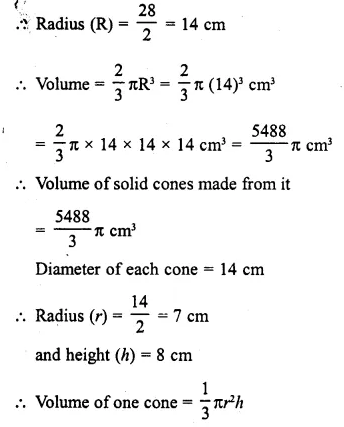 Selina Concise Mathematics Class 10 ICSE Solutions Chapter 20 Cylinder, Cone and Sphere Ex 20E Q9.1