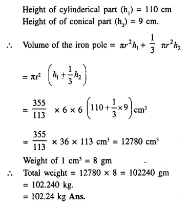 Selina Concise Mathematics Class 10 ICSE Solutions Chapter 20 Cylinder, Cone and Sphere Ex 20G Q7.3