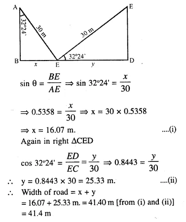 Selina Concise Mathematics Class 10 ICSE Solutions Chapter 22 Heights and Distances Ex 22A Q10.1