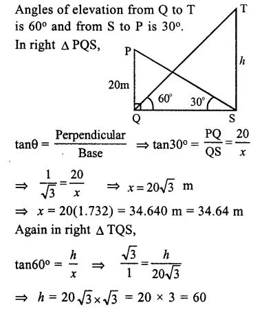Selina Concise Mathematics Class 10 ICSE Solutions Chapter 22 Heights and Distances Ex 22C Q13.1
