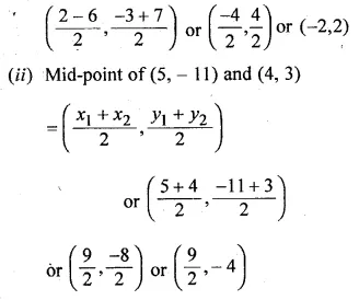 ML Aggarwal Class 10 Solutions for ICSE Maths Chapter 11 Section Formula Ex 11 Q1.1