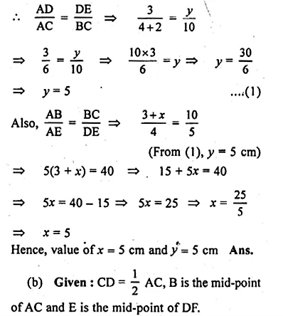 ML Aggarwal Class 10 Solutions for ICSE Maths Chapter 13 Similarity Chapter Test Q3.2