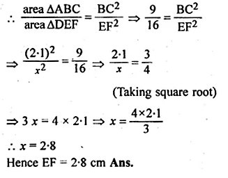 ML Aggarwal Class 10 Solutions for ICSE Maths Chapter 13 Similarity Ex 13.3 Q2.1
