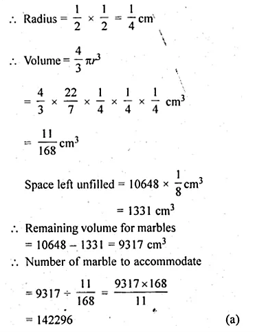 ML Aggarwal Class 10 Solutions for ICSE Maths Chapter 17 Mensuration MCQS Q31.1