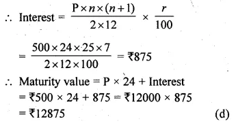 ML Aggarwal Class 10 Solutions for ICSE Maths Chapter 2 Banking MCQS Q3.1