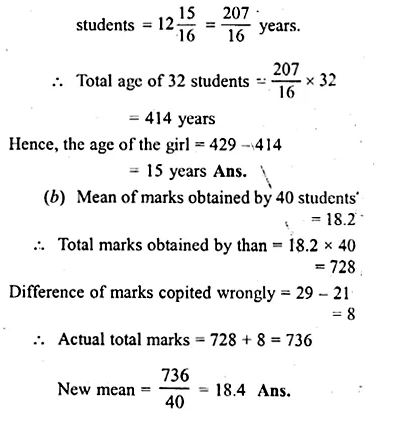 ML Aggarwal Class 10 Solutions for ICSE Maths Chapter 21 Measures of Central Tendency Ex 21.1 Q4.1