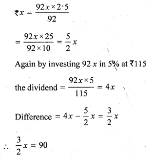 ML Aggarwal Class 10 Solutions for ICSE Maths Chapter 3 Shares and Dividends Chapter Test Q5.1