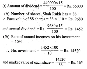 ML Aggarwal Class 10 Solutions for ICSE Maths Chapter 3 Shares and Dividends Ex 3 Q17.1