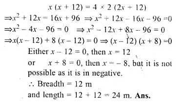 ML Aggarwal Class 10 Solutions for ICSE Maths Chapter 5 Quadratic Equations in One Variable Chapter Test Q18.1