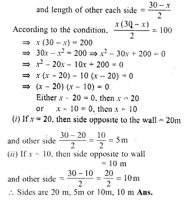 ML Aggarwal Class 10 Solutions for ICSE Maths Chapter 5 Quadratic Equations in One Variable Chapter Test Q19.1