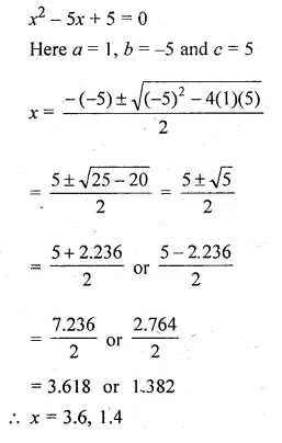 ML Aggarwal Class 10 Solutions for ICSE Maths Chapter 5 Quadratic Equations in One Variable Chapter Test Q9.1