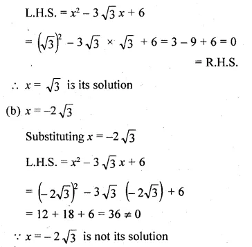 ML Aggarwal Class 10 Solutions for ICSE Maths Chapter 5 Quadratic Equations in One Variable Ex 5.1 Q3.1