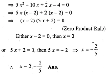 ML Aggarwal Class 10 Solutions for ICSE Maths Chapter 5 Quadratic Equations in One Variable Ex 5.2 Q11.1