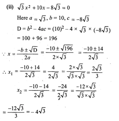 ML Aggarwal Class 10 Solutions for ICSE Maths Chapter 5 Quadratic Equations in One Variable Ex 5.3 Q4.2