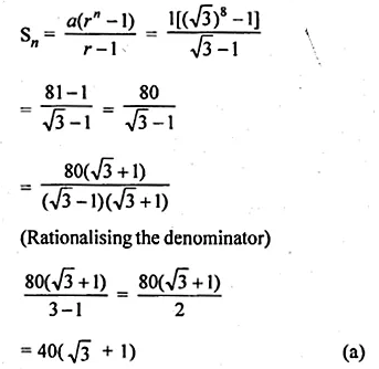ML Aggarwal Class 10 Solutions for ICSE Maths Chapter 9 Arithmetic and Geometric Progressions MCQS Q31.1