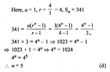 ML Aggarwal Class 10 Solutions for ICSE Maths Chapter 9 Arithmetic and Geometric Progressions MCQS Q33.1