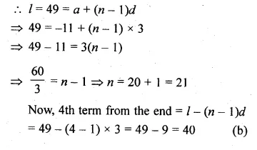 ML Aggarwal Class 10 Solutions for ICSE Maths Chapter 9 Arithmetic and Geometric Progressions MCQS Q5.1