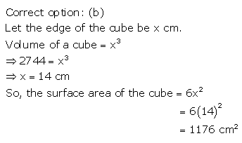 RS Aggarwal Solutions Class 10 Chapter 19 Volume and Surface Areas of Solids MCQ 27