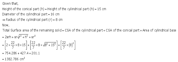 RS Aggarwal Solutions Class 10 Chapter 19 Volume and Surface Areas of Solids Test Yourself 18