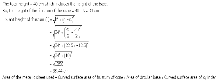 RS Aggarwal Solutions Class 10 Chapter 19 Volume and Surface Areas of Solids Test Yourself 20