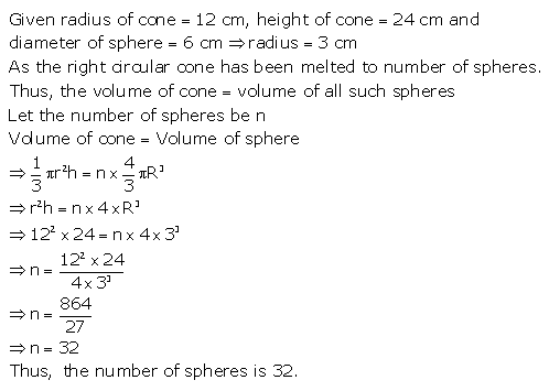 RS Aggarwal Solutions Class 10 Chapter 19 Volume and Surface Areas of Solids Test Yourself 5