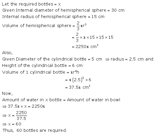 RS Aggarwal Solutions Class 10 Chapter 19 Volume and Surface Areas of Solids Test Yourself 6