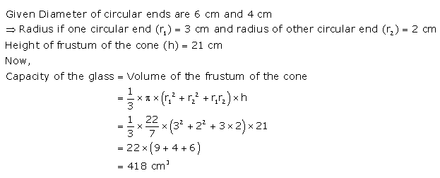 RS Aggarwal Solutions Class 10 Chapter 19 Volume and Surface Areas of Solids Test Yourself 9