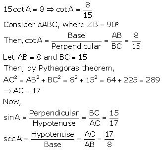 RS Aggarwal Solutions Class 10 Chapter 5 Trigonometric Ratios Ex 5 12