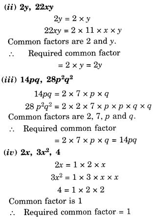 NCERT Solutions for Class 8 Maths Chapter 14 Factorisation Ex 14.1 3